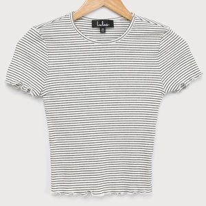 Lulus striped 90s classic stretchy ribbed striped tee shirt
